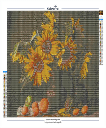 Ayçiçekleri ve Meyveler 40x50cm