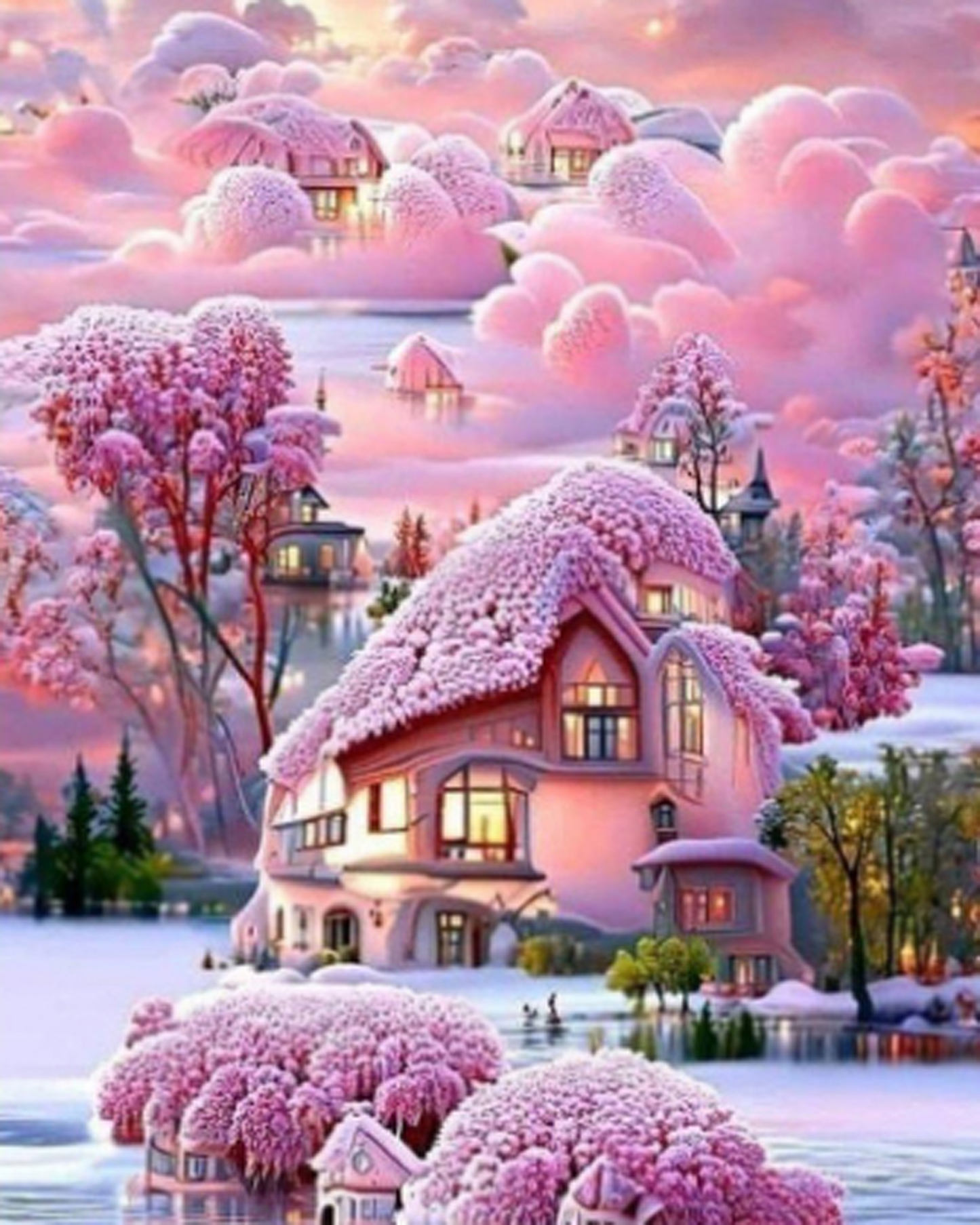 Pembe Rüya Evi 40x50cm