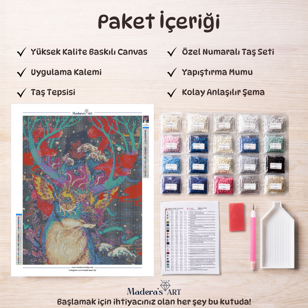 Renkli Geyik 40x50cm