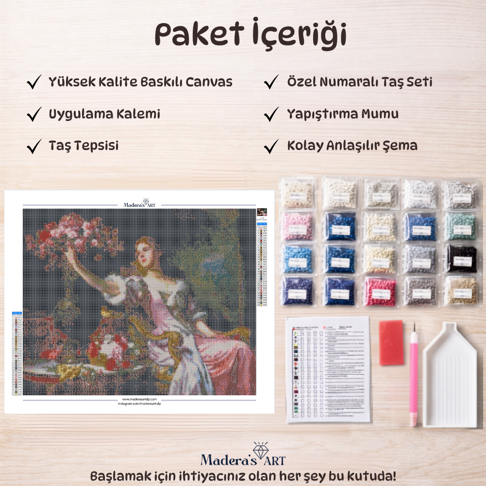 Çiçekli Kadın 40x50cm